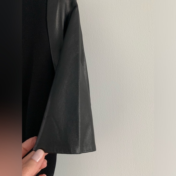 NWOT The Kooples Black Neck Knee-Length Dress w/ Leather Detail | Size 2… - Picture 7 of 10